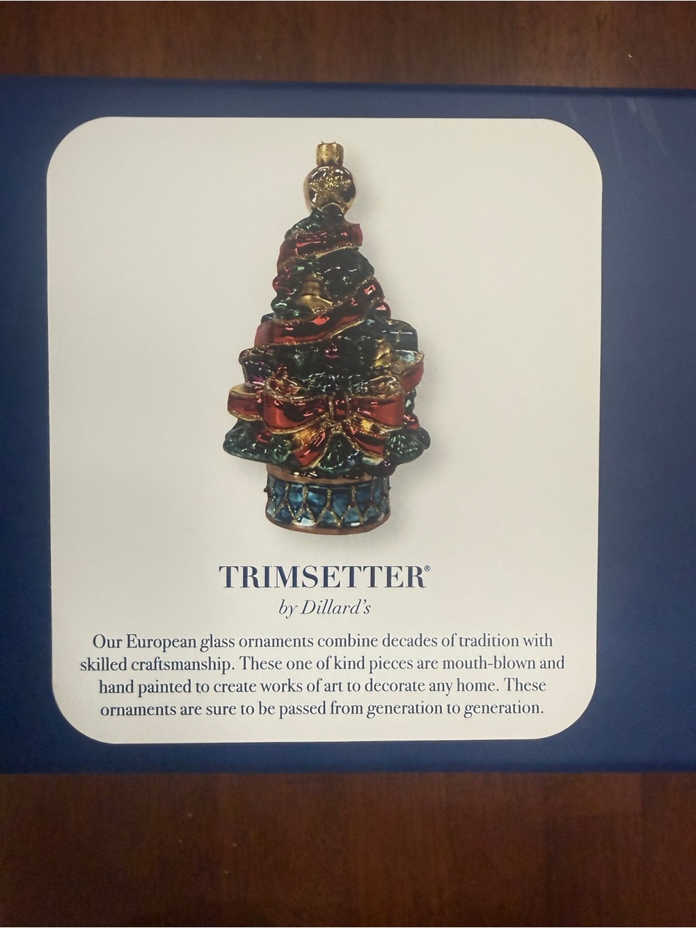 Hand-Painted Mouth Blown Multicolor Glass Tree Ornament